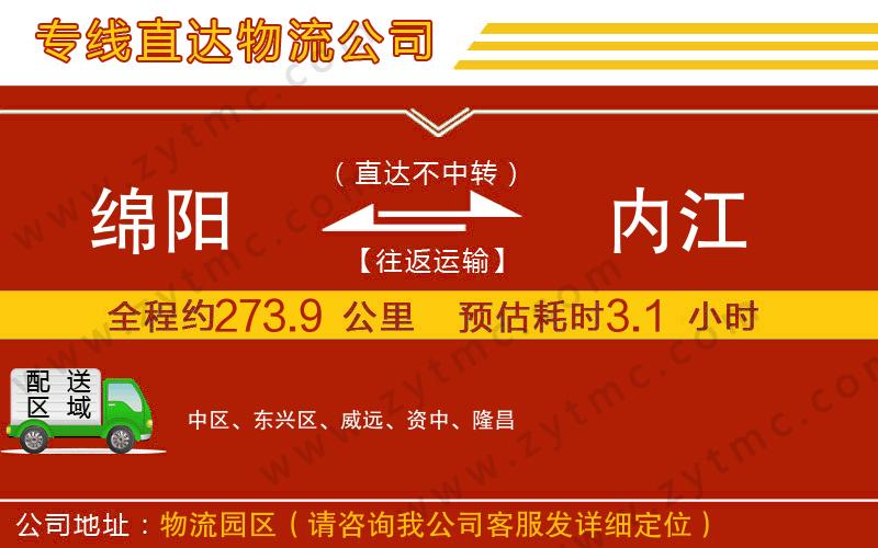 綿陽到內(nèi)江物流專線